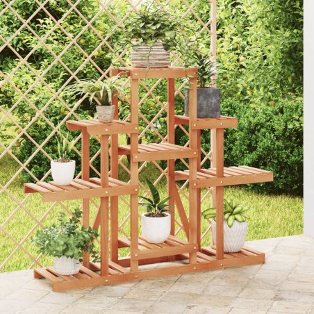 vidaXL Soporte para flores madera maciza abeto 110x25x96 cm