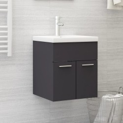 vidaXL Armario para lavabo madera contrachapada gris 41x38,5x46 cm