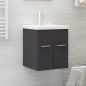 vidaXL Armario para lavabo madera contrachapada gris 41x38,5x46 cm vidaXL Armario para lavabo madera contrachapada gris 41x38,5x46 cm