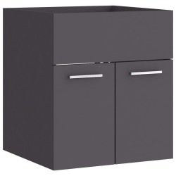 vidaXL Armario para lavabo madera contrachapada gris 41x38,5x46 cm
