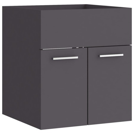 vidaXL Armario para lavabo madera contrachapada gris 41x38,5x46 cm