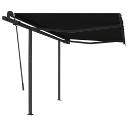 vidaXL Toldo manual retráctil con postes gris antracita 3,5x2,5 m