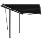 vidaXL Toldo manual retráctil con postes gris antracita 3,5x2,5 m