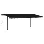 vidaXL Toldo manual retráctil con postes gris antracita 3,5x2,5 m
