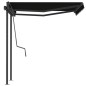 vidaXL Toldo manual retráctil con postes gris antracita 3,5x2,5 m