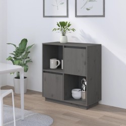 vidaXL Aparador de madera maciza de pino gris 74x35x80 cm