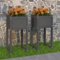 vidaXL Jardinera 2 unidades madera maciza de pino gris 40x40x81 cm vidaXL Jardinera 2 unidades madera maciza de pino gris 40x40x81 cm