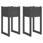 vidaXL Jardinera 2 unidades madera maciza de pino gris 40x40x81 cm vidaXL Jardinera 2 unidades madera maciza de pino gris 40x40x81 cm