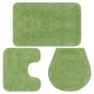 vidaXL Conjunto de alfombrillas de baño de tela 3 piezas verde vidaXL Conjunto de alfombrillas de baño de tela 3 piezas verde
