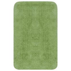 vidaXL Conjunto de alfombrillas de baño de tela 3 piezas verde