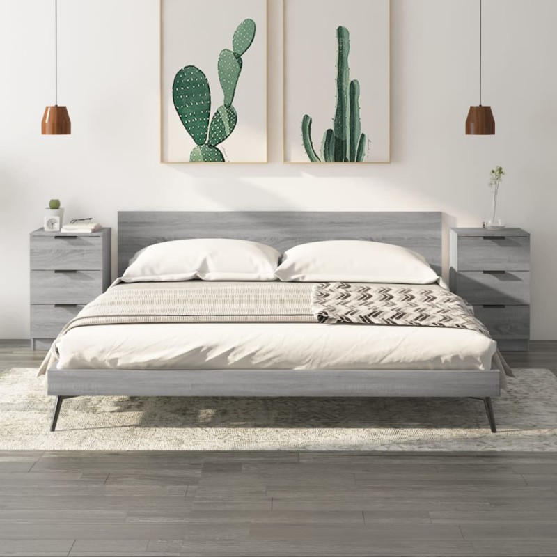 vidaXL Mesitas de noche 2 unidades color gris Sonoma 40x36x65 cm vidaXL Mesitas de noche 2 unidades color gris Sonoma 40x36x65 cm