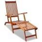 vidaXL Tumbona de jardín con reposapiés de madera maciza de acacia vidaXL Tumbona de jardín con reposapiés de madera maciza de acacia