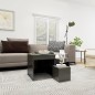 vidaXL Mesas apilables 3 piezas madera contrachapada gris brillante