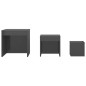 vidaXL Mesas apilables 3 piezas madera contrachapada gris brillante