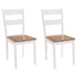 vidaXL Sillas de comedor 2 unidades madera maciza de caucho blanco vidaXL Sillas de comedor 2 unidades madera maciza de caucho blanco