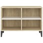 vidaXL Mueble de TV con patas metal blanco roble Sonoma 69,5x30x50 cm vidaXL Mueble de TV con patas metal blanco roble Sonoma 69,5x30x50 cm