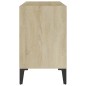 vidaXL Mueble de TV con patas metal blanco roble Sonoma 69,5x30x50 cm vidaXL Mueble de TV con patas metal blanco roble Sonoma 69,5x30x50 cm