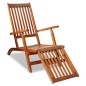 vidaXL Tumbona de jardín con reposapiés de madera maciza de acacia vidaXL Tumbona de jardín con reposapiés de madera maciza de acacia