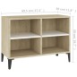 vidaXL Mueble de TV con patas metal blanco roble Sonoma 69,5x30x50 cm vidaXL Mueble de TV con patas metal blanco roble Sonoma 69,5x30x50 cm