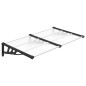 vidaXL Marquesina puerta policarbonato negro y transparente 152,5x90cm