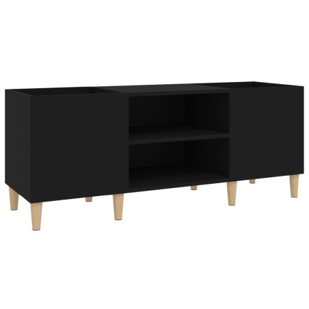 vidaXL Mueble para discos madera contrachapada negro 121x38x48 cm