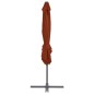 vidaXL Sombrilla voladiza con poste de acero terracota 250x250 cm vidaXL Sombrilla voladiza con poste de acero terracota 250x250 cm