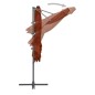 vidaXL Sombrilla voladiza con poste de acero terracota 250x250 cm vidaXL Sombrilla voladiza con poste de acero terracota 250x250 cm