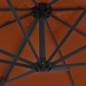 vidaXL Sombrilla voladiza con poste de acero terracota 250x250 cm vidaXL Sombrilla voladiza con poste de acero terracota 250x250 cm