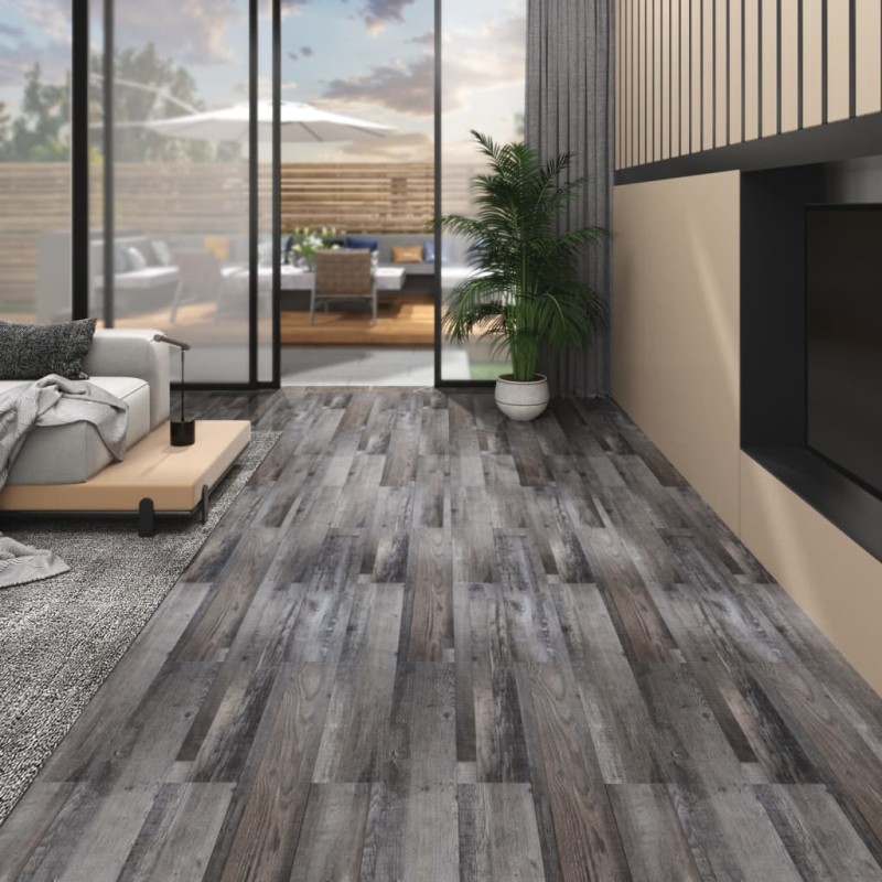 vidaXL Lamas para suelo PVC autoadhesivas madera industrial 5,02m² 2mm vidaXL Lamas para suelo PVC autoadhesivas madera industrial 5,02m² 2mm