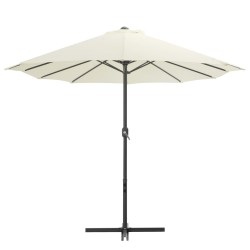 vidaXL Sombrilla de jardín con palo de aluminio 460x270 cm arena