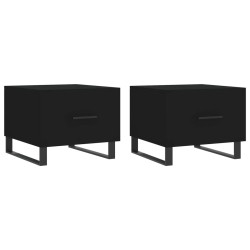 vidaXL Mesas de centro 2 uds madera de ingeniería negro 50x50x40 cm