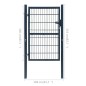 vidaXL Cancela de valla 2D individual gris antracita 106x210 cm
