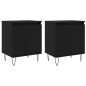 vidaXL Mesitas de noche 2 uds madera de ingeniería negro 40x30x50 cm vidaXL Mesitas de noche 2 uds madera de ingeniería negro 40x30x50 cm