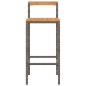 vidaXL Taburetes altos 2 uds madera de acacia y ratán sintético gris vidaXL Taburetes altos 2 uds madera de acacia y ratán sintético gris