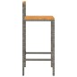 vidaXL Taburetes altos 2 uds madera de acacia y ratán sintético gris vidaXL Taburetes altos 2 uds madera de acacia y ratán sintético gris