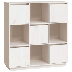 vidaXL Aparador alto de madera maciza de pino blanco 110,5x35x117 cm