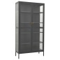 vidaXL Vitrina de acero y vidrio templado gris antracita 90x40x180 cm