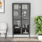 vidaXL Vitrina de acero y vidrio templado gris antracita 90x40x180 cm