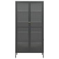 vidaXL Vitrina de acero y vidrio templado gris antracita 90x40x180 cm