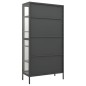 vidaXL Vitrina de acero y vidrio templado gris antracita 90x40x180 cm