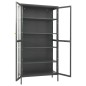 vidaXL Vitrina de acero y vidrio templado gris antracita 90x40x180 cm
