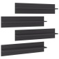 vidaXL Estante de pared 4 uds contrachapado gris brillo 80x11,5x18 cm vidaXL Estante de pared 4 uds contrachapado gris brillo 80x11,5x18 cm