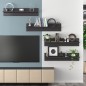 vidaXL Estante de pared 4 uds contrachapado gris brillo 80x11,5x18 cm vidaXL Estante de pared 4 uds contrachapado gris brillo 80x11,5x18 cm