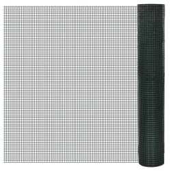 vidaXL Alambrada galvanizada con revestimiento de PVC verde 10x1 m
