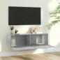 vidaXL Mueble para TV madera contrachapada gris hormigón 100x30x30 cm