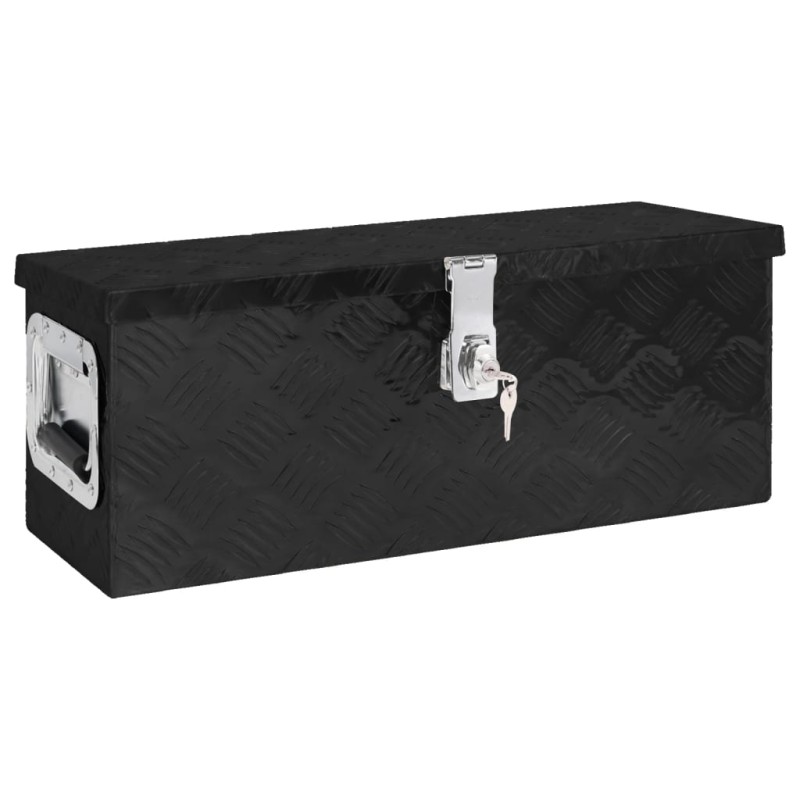 vidaXL Caja de almacenaje de aluminio negro 60x23,5x23 cm vidaXL Caja de almacenaje de aluminio negro 60x23,5x23 cm