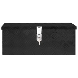 vidaXL Caja de almacenaje de aluminio negro 60x23,5x23 cm