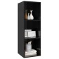 vidaXL Mueble TV pared madera contrachapada negro brillo 37x37x107cm vidaXL Mueble TV pared madera contrachapada negro brillo 37x37x107cm