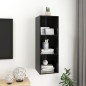 vidaXL Mueble TV pared madera contrachapada negro brillo 37x37x107cm vidaXL Mueble TV pared madera contrachapada negro brillo 37x37x107cm