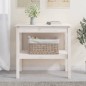 vidaXL Mesa consola de madera maciza de pino blanco 80x40x75 cm vidaXL Mesa consola de madera maciza de pino blanco 80x40x75 cm